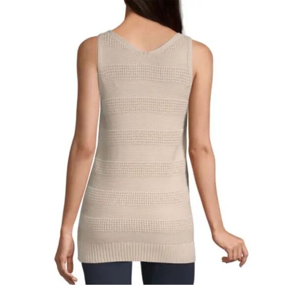 a.n.a. V-Neck Sleeveless Pull Over Sweater Natural Color - Picture 3 of 7